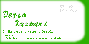 dezso kaspari business card